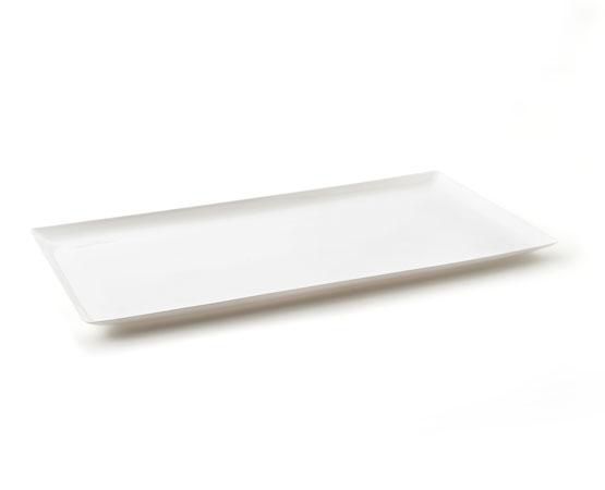 Bandeja rectangular blanca, Vajilla catering Wave
